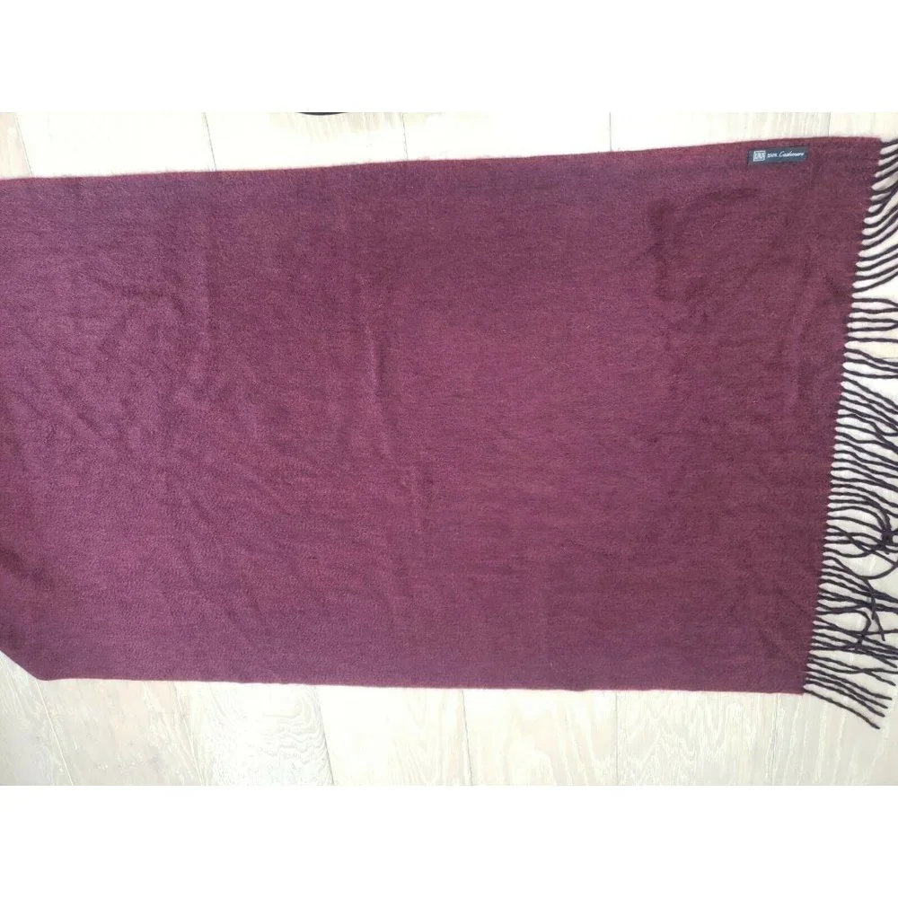 Kinji Cashmere Scarf Long Two Tone Fringe Runway Designer Luxury MSRP $4,980
